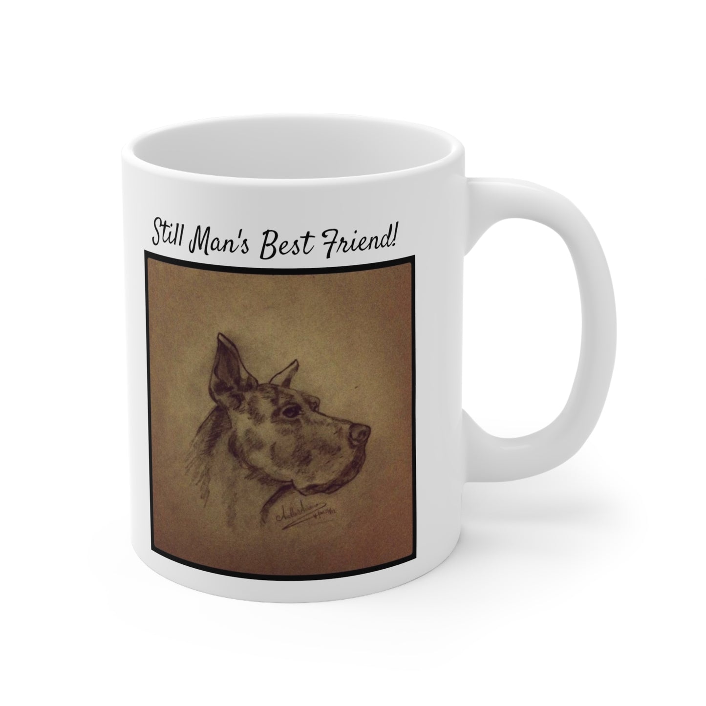 Man's Best Friend White Ceramic Coffee Mug 11oz