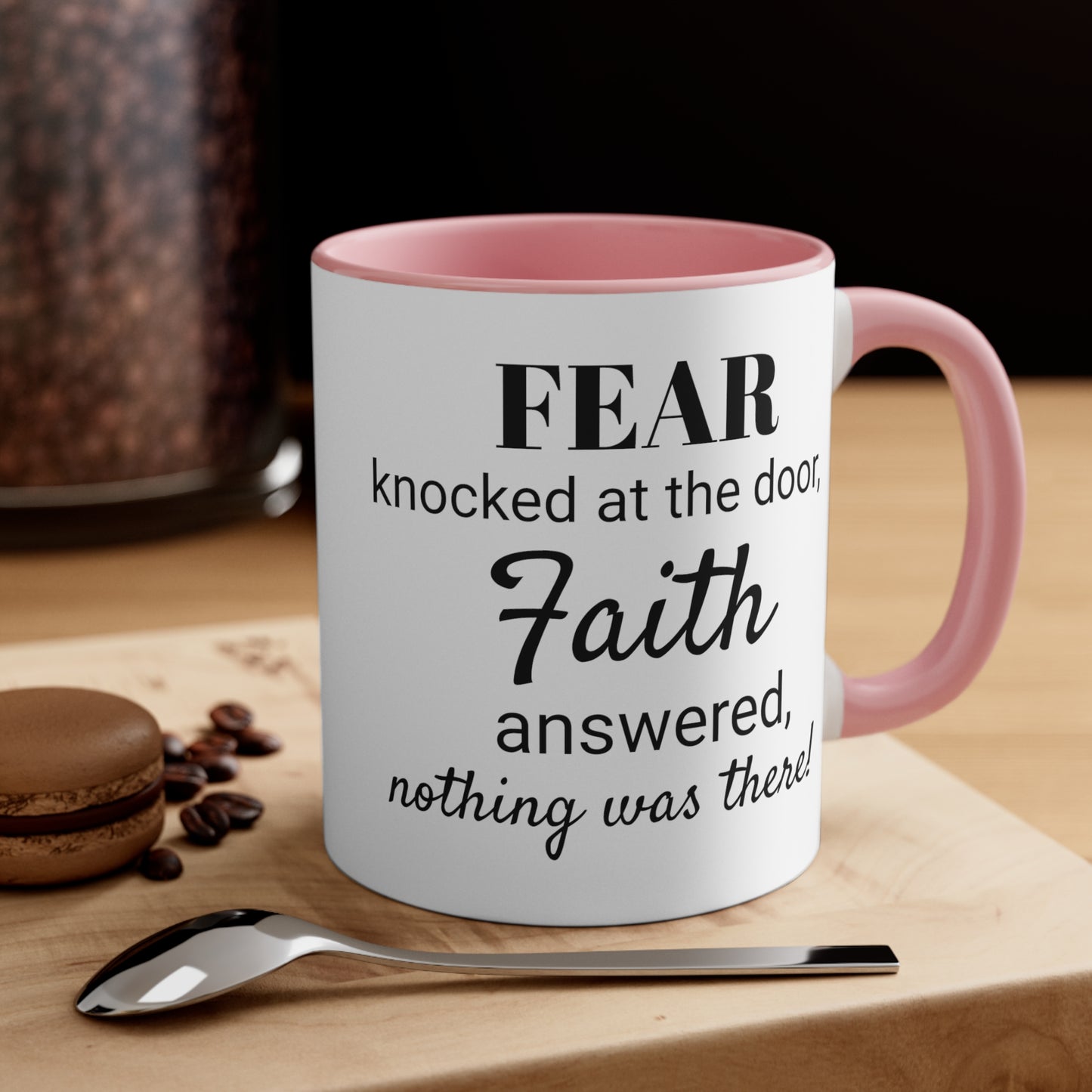 Fear and Faith Color Accent Coffee Mug, 11oz