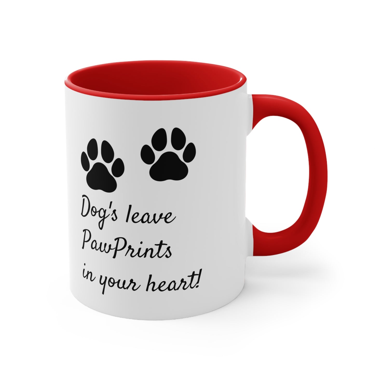 Dog's Paw Prints Accent Coffee Mug, 11oz